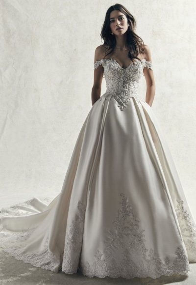 Mermaid Wedding Dress With Beaded Bodice And Tulle Skirt