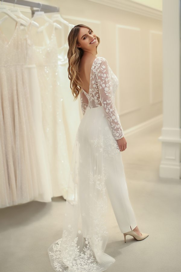long sleeve wedding jumpsuit