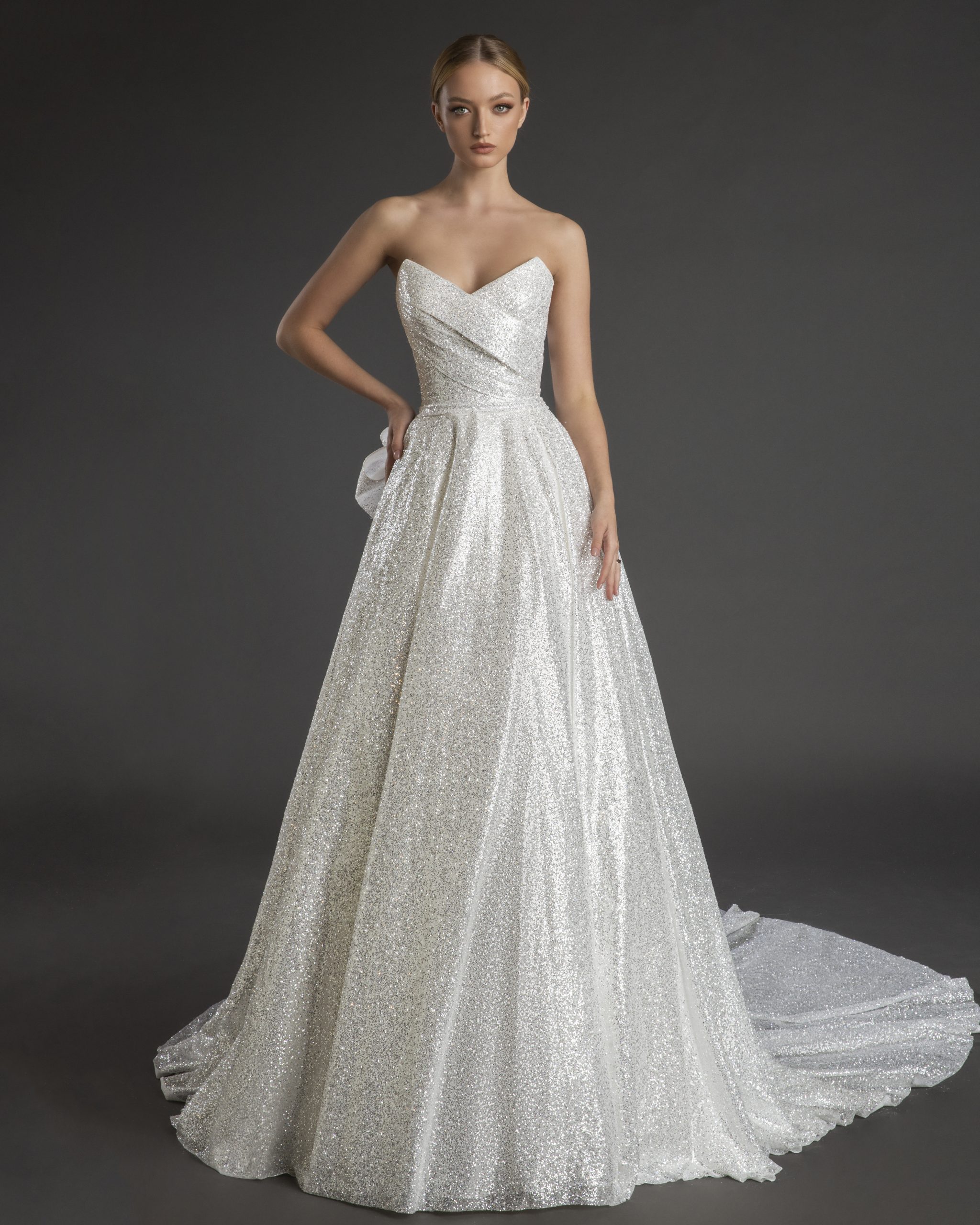 Strapless Sparkle A Line Wedding Dress Kleinfeld Bridal 6390