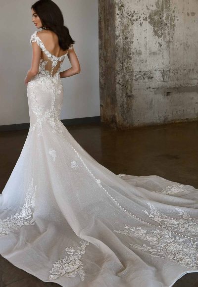 GLAMOROUS FIT-AND-FLARE WEDDING DRESS WITH CAP SLEEVES by Martina Liana Luxe - Image 2