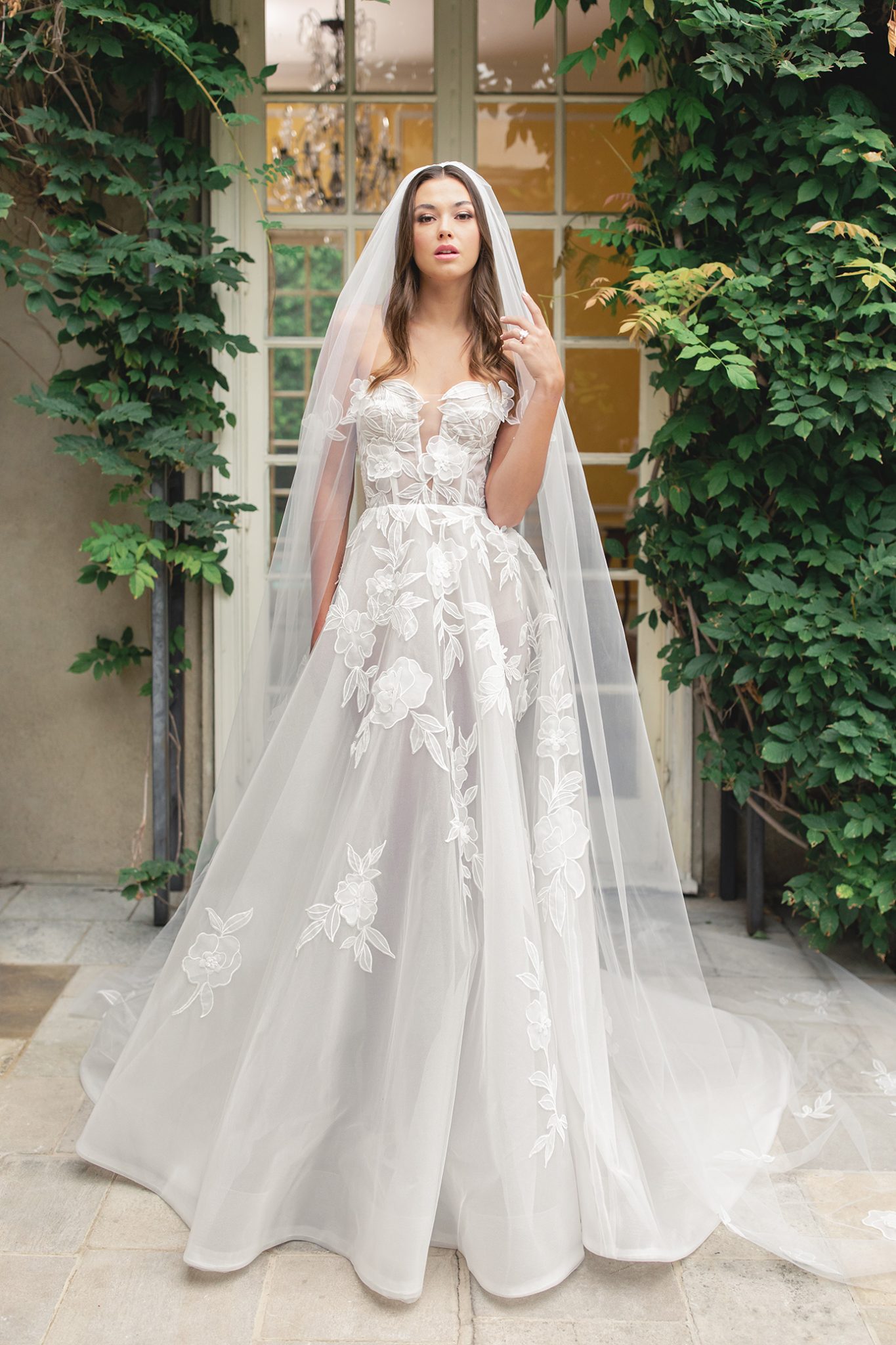 ORGANDI FLORAL BALL GOWN | Kleinfeld Bridal