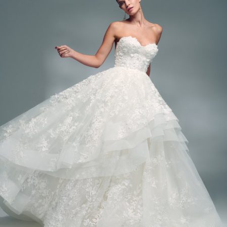Strapless Sweetheart Ball Gown Wedding Dress With Floral Embroidery ...