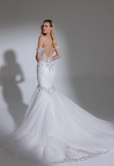 Off-The-Shoulder Embellished Lace Mermaid Wedding Dress by Pnina Tornai - Image 2