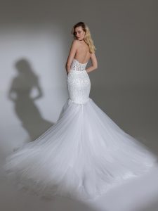 Strapless Sweetheart Neckline Embroidered Lace Mermaid Wedding Dress ...