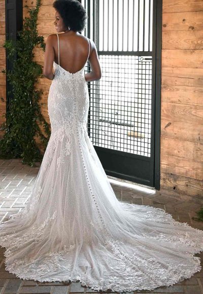 Sexy Fit And Flare Wedding Dress With Sparkling Floral Lace And Sweetheart Neckline by Essense of Australia - Image 2