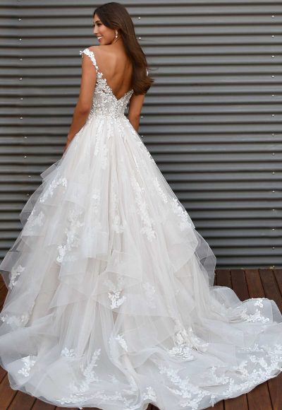 Lace Ball Gown Wedding Dress With Layered Skirt by Martina Liana - Image 2