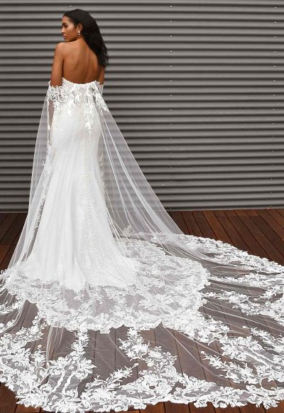 Strapless Sheath Lace Wedding Dress With Detachable Train by Martina Liana - Image 2