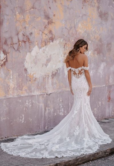 Lace Sheath Wedding Dress With Illusion Back by Allure Bridals - Image 2