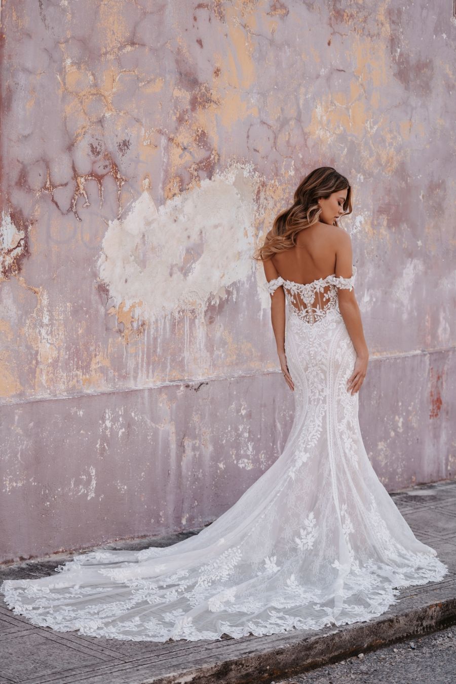 Lace Sheath Wedding Dress With Illusion Back Kleinfeld Bridal 