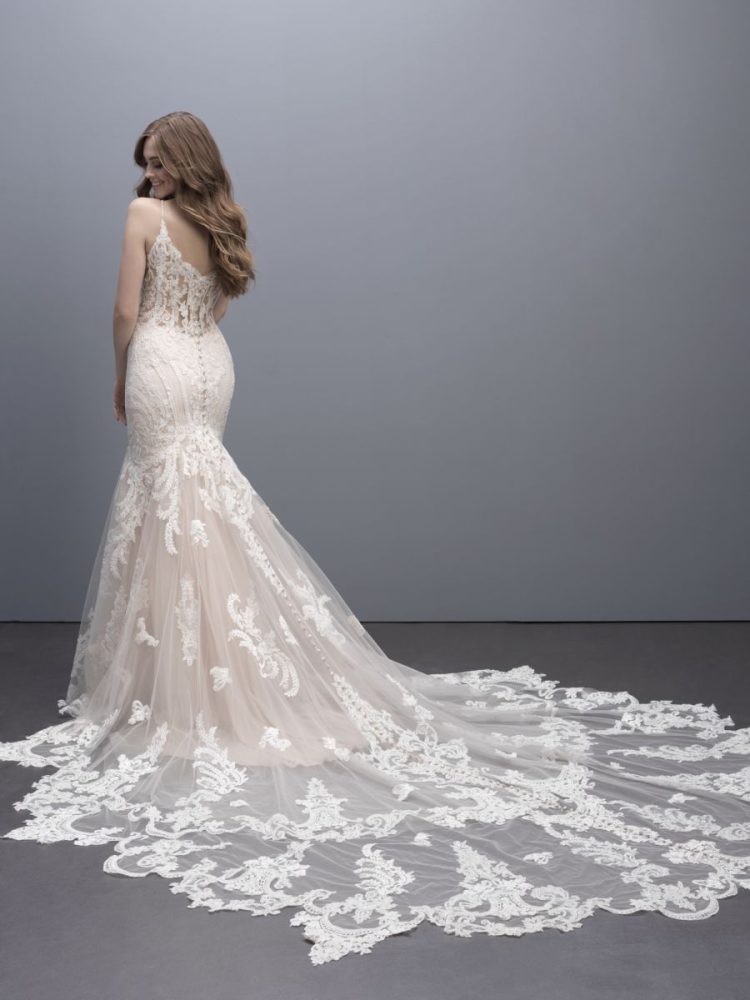 Fit And Flare Wedding Dress With Illusion Lace Back Kleinfeld Bridal