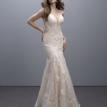 Fit And Flare Wedding Dress With Illusion Lace Back | Kleinfeld Bridal