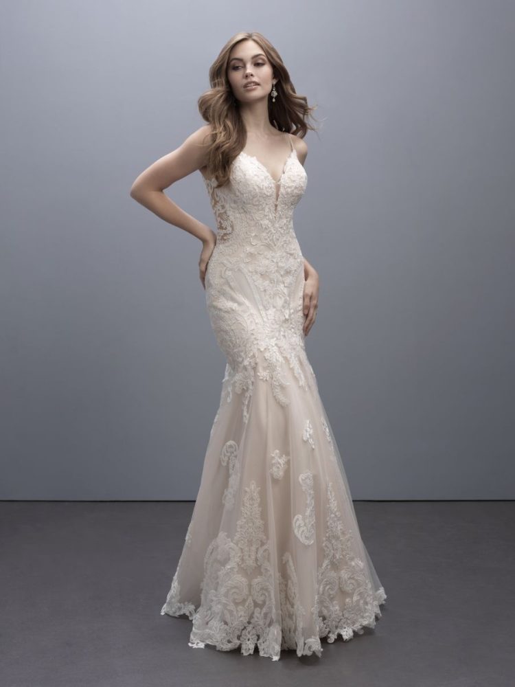 Fit And Flare Wedding Dress With Illusion Lace Back | Kleinfeld Bridal