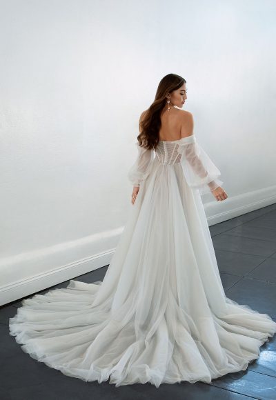 A-line Wedding Dress With Off The Shoulder Bell Sleeves by Martina Liana - Image 2