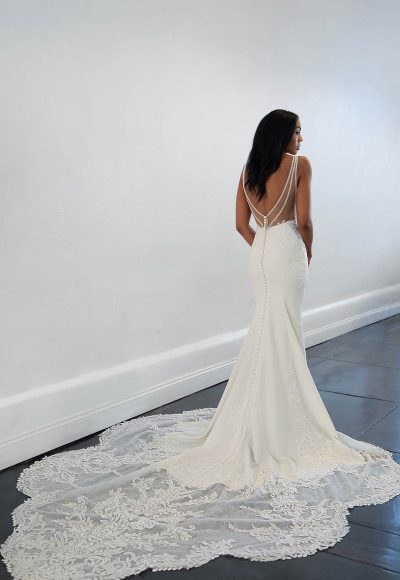 Lace Fit And Flare Wedding Dress With Illusion Back Detail by Martina Liana - Image 2