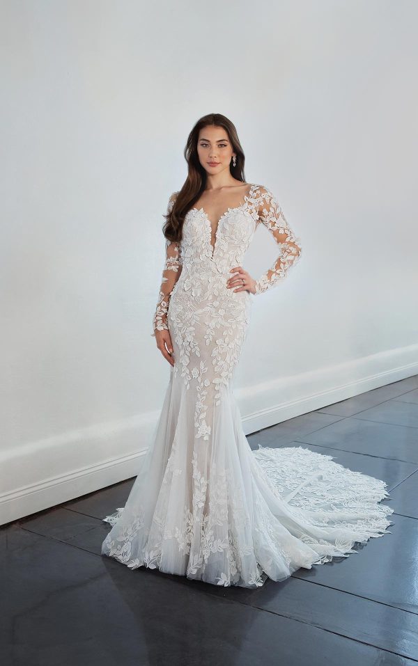 Glamorous Long Sleeve Lace Wedding Dress | Sophia Tolli Elodie Y12235