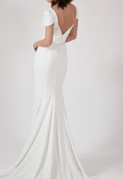 Cap Sleeve Sweetheart Sheath Wedding Dress by Rivini - Image 2