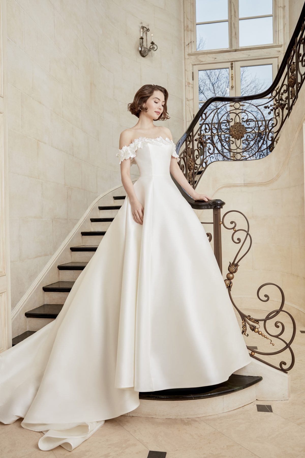 off-the-shoulder-mikado-ball-gown-wedding-dress-with-lace-edge-kleinfeld-bridal