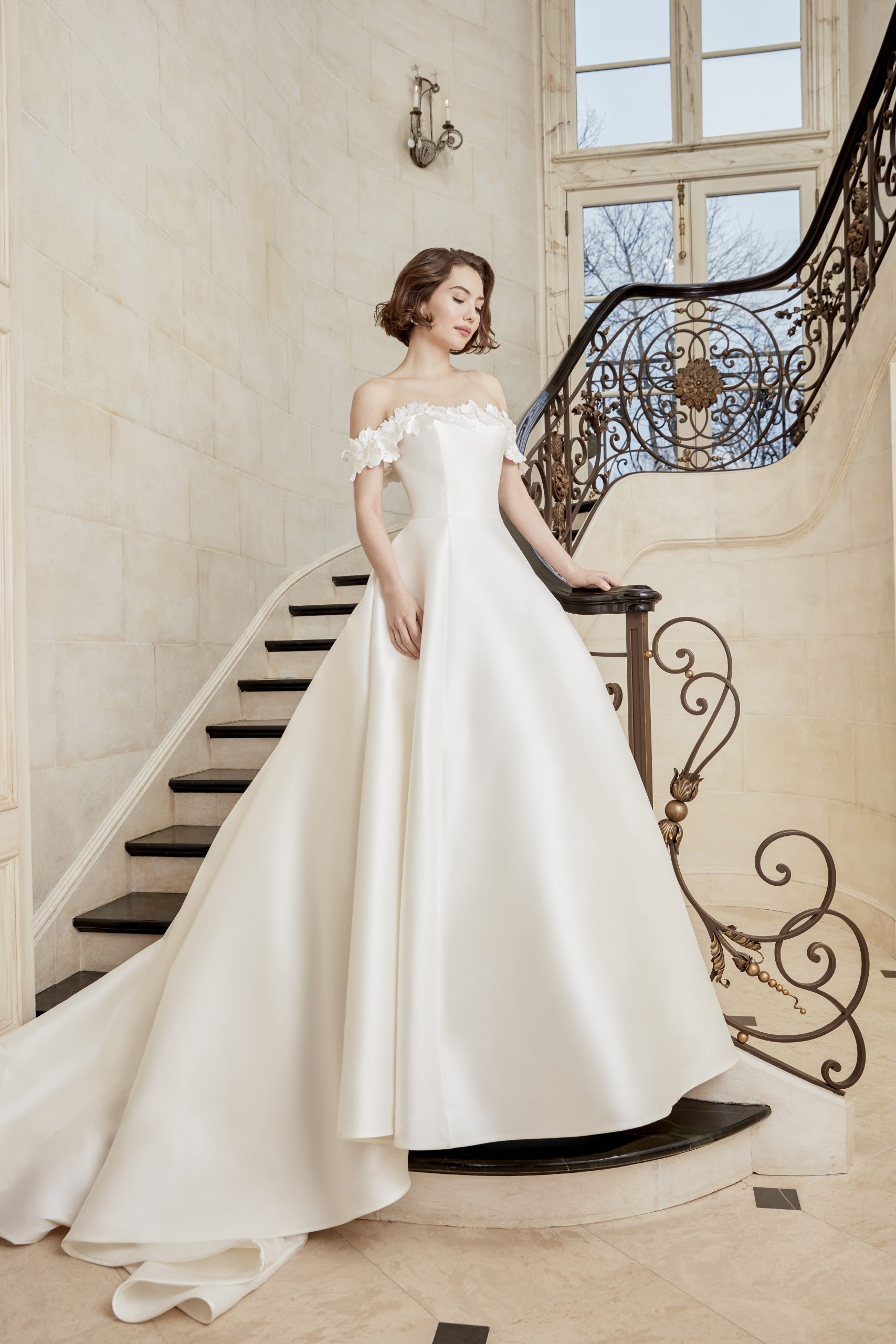 3/4 Sleeve Modest Wedding Dresses Backless Simple Long Sleeve Wedding Dress  – SheerGirl