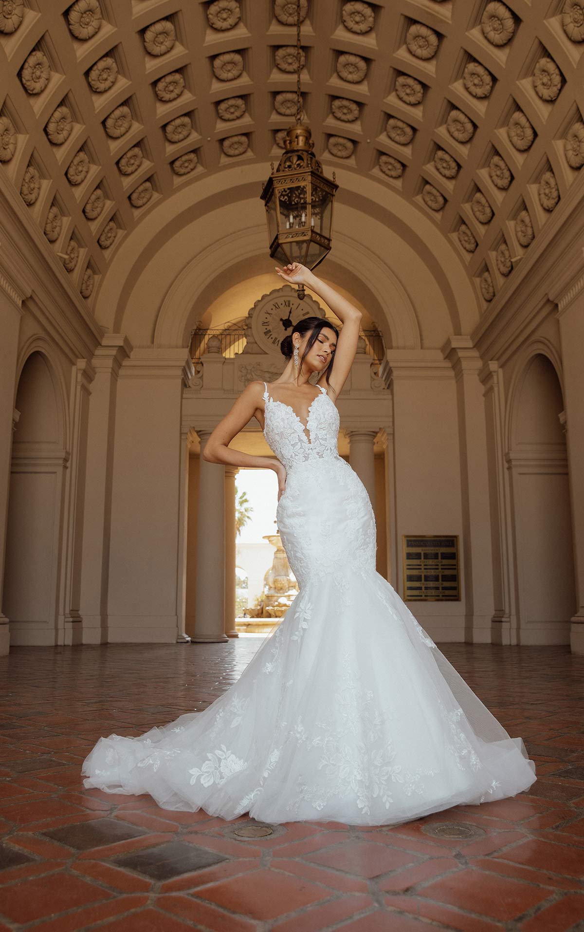 Romantic Plus-Size Lace and Tulle Ballgown Wedding Dress with Spaghetti  Straps - Essense of Australia Wedding Dresses