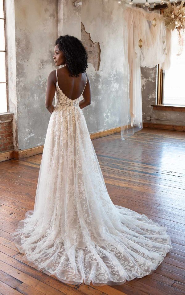 Lace A Line Wedding Dress With Spaghetti Straps Kleinfeld Bridal