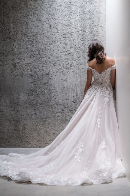 Beaded Off The Shoulder Lace Ball Gown Wedding Dress | Kleinfeld Bridal