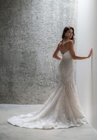 Strapless Sweetheart Neckline Lace Fit And Flare Wedding Dress by Allure Bridals - Image 2