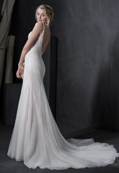 Beaded Fit And Flare Wedding Dress With Spaghetti Straps. by Maggie Sottero - Image 2