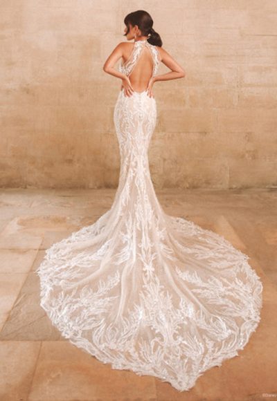 Beaded Sheath Wedding Dress With Halter Neckline And Open Back by Disney Fairy Tale Weddings Platinum Collection - Image 2