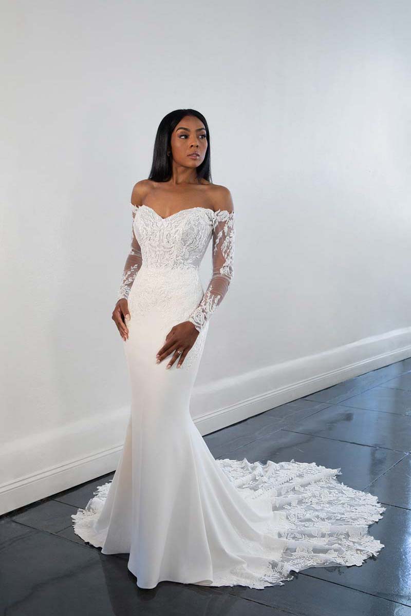 Affordable Long Sleeves | Scalloped Hemline Wedding Dress | Morilee Bridal  2372 | RK Bridal NYC