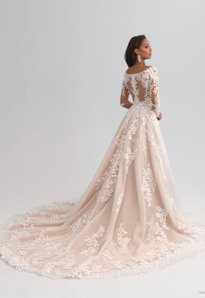 Bohemian Long Sleeve A-line Wedding Dress With Back Details by Disney Fairy Tale Weddings Platinum Collection - Image 2