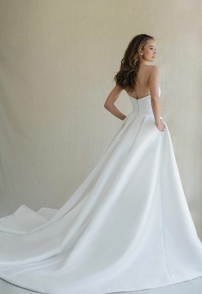 Strapless Ball Gown Wedding Dress With Pleated Bodice by Anne Barge - Image 2