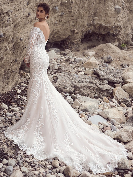Long Sleeve Wedding Dress with Graphic Lace