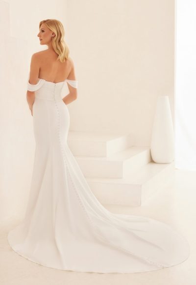 Fit And Flare Wedding Dress With Detachable Off The Shoulder Straps by Mikaella Bridal - Image 2