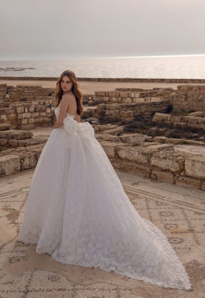 Lace Strapless Ball Gown Wedding Dress With Bow by Love by Pnina Tornai - Image 2