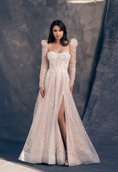 A-line Wedding Dress With Sparkle And Beaded Lace by Allure Bridals - Image 3