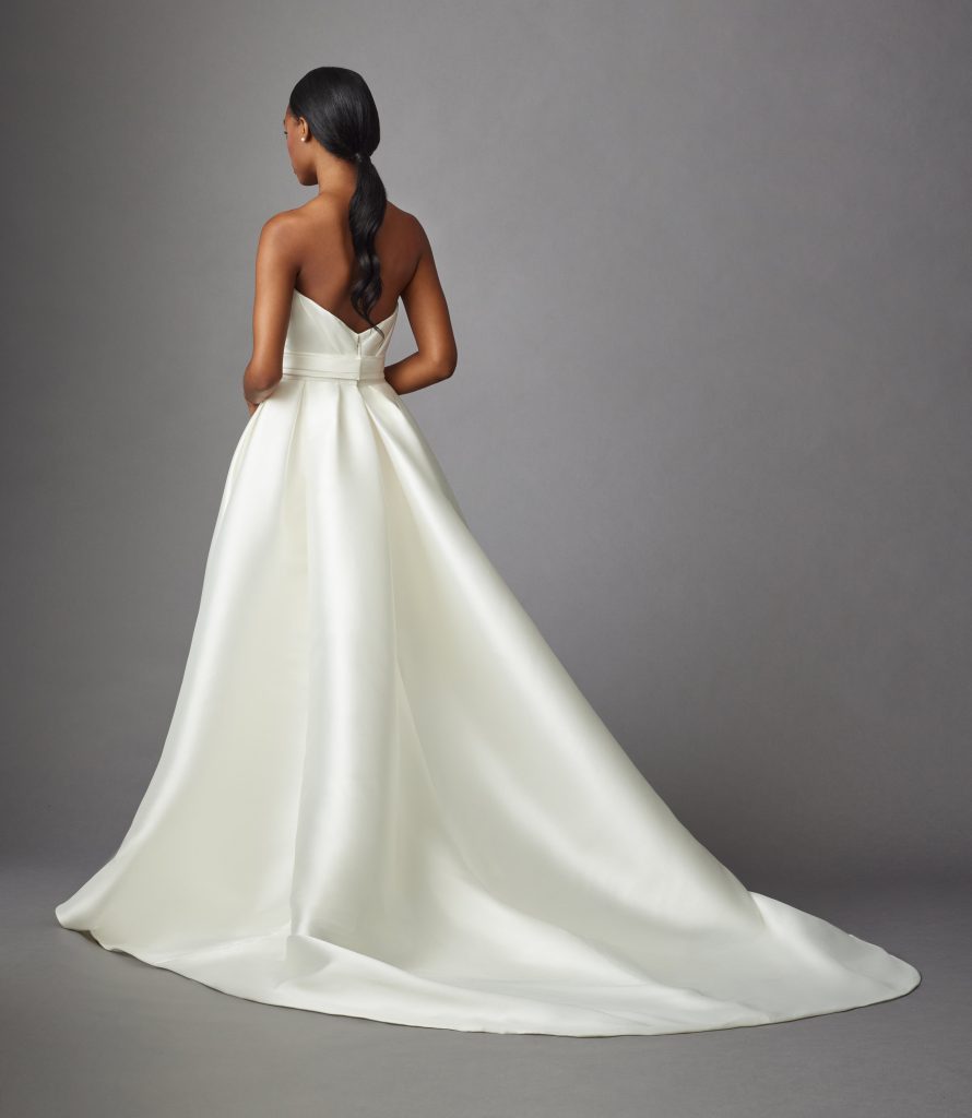 Strapless Fit And Flare Wedding Dress With Detachable Overskirt ...