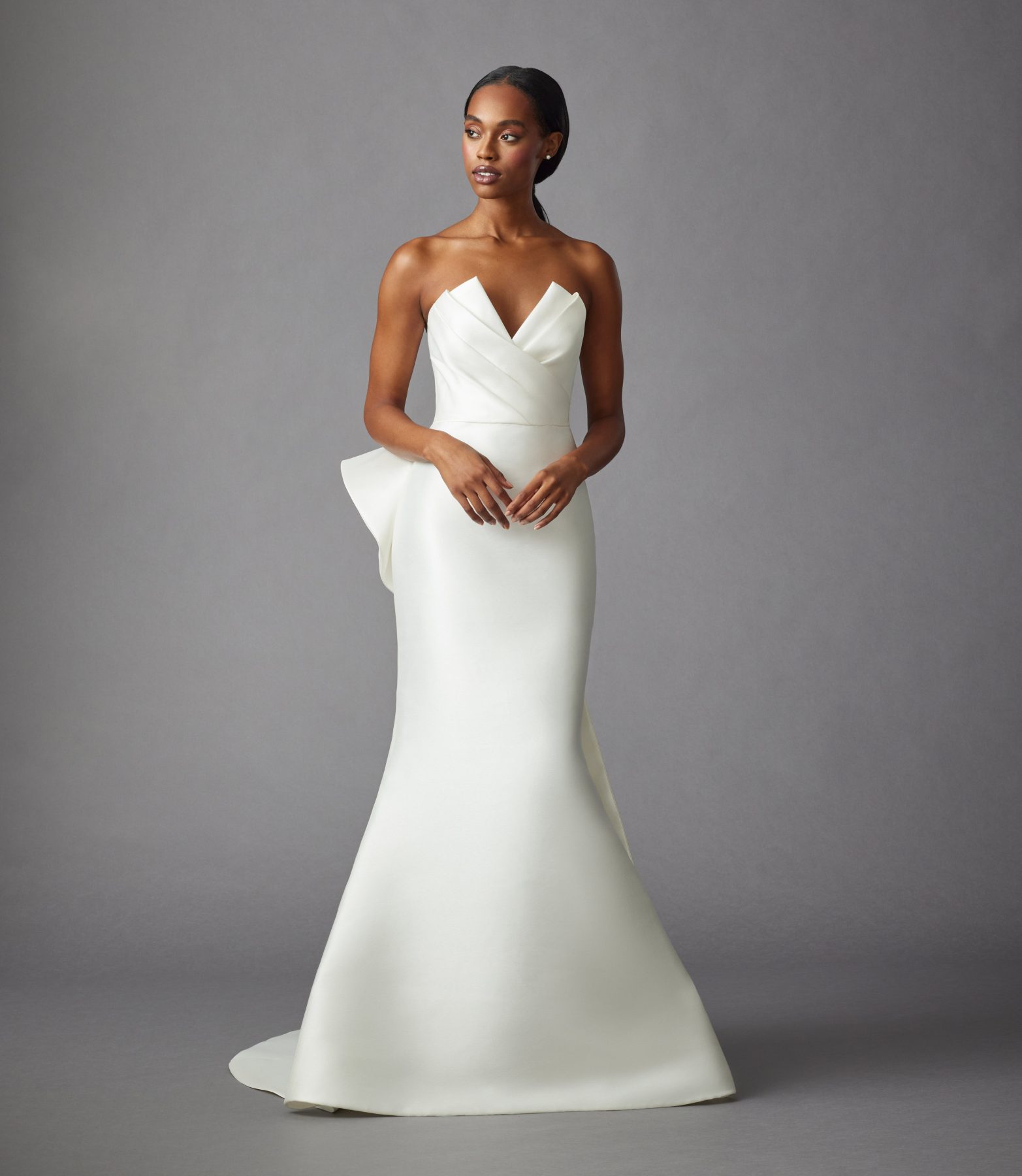 Strapless Fit And Flare Wedding Dress With Detachable Overskirt