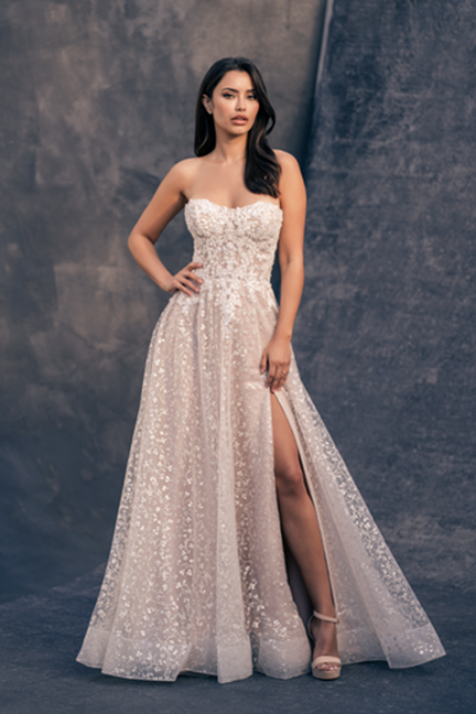 A-line Wedding Dress With Sparkle And Beaded Lace