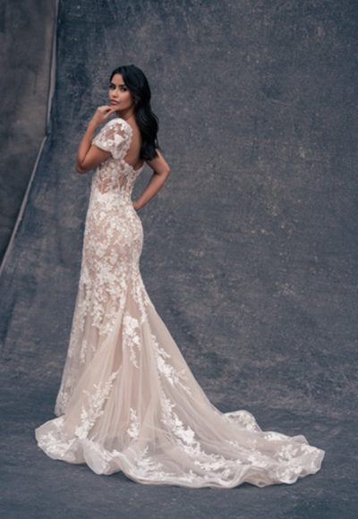 Strapless Lace Fit-and-Flare Wedding Dress by Allure Bridals - Image 2