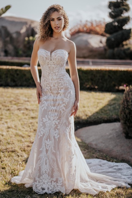 Strapless Lace Fit And Flare Wedding Dress