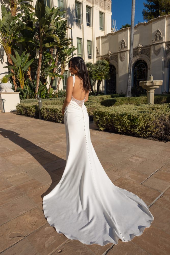 Sheer Corset Bodice Sheath Tall Plus Wedding Dress