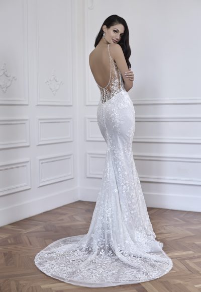 Fit And Flare Wedding Dress With Beaded 3D Floral Embroidery by Maison Signore - Image 2