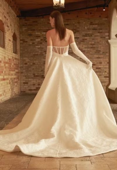 Strapless Ballgown Wedding Dress With Back Detail by Rivini - Image 2