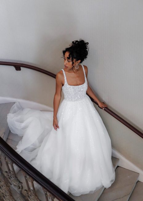 Sleeveless A-line Wedding Dress With Beaded Bodice | Kleinfeld Bridal
