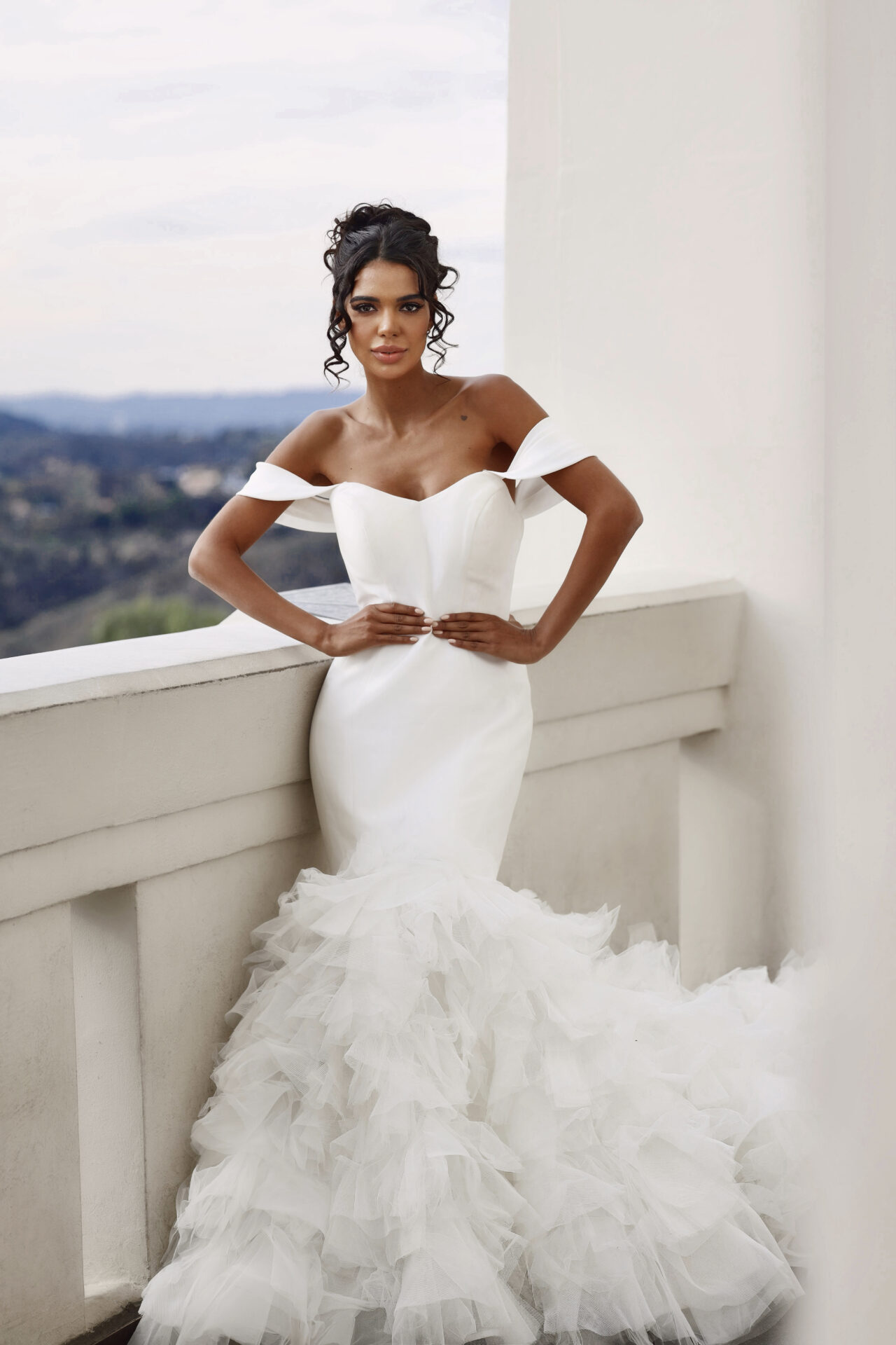 Fit And Flare Wedding Dress With Tulle Skirt