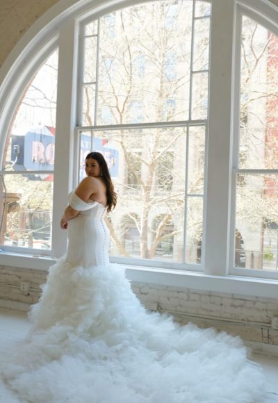 Fit And Flare Wedding Dress With Tulle Skirt by Martina Liana - Image 2