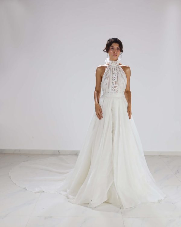 Romantic And Trendy Halter Silk Gown by Nadia Manjarrez - Image 1