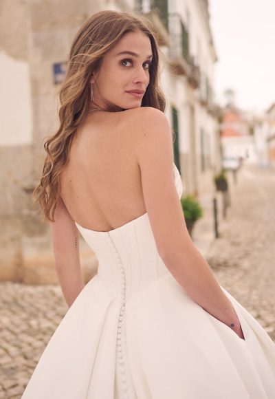 Simple Basque-Waist Corset Ball Gown by Maggie Sottero - Image 2