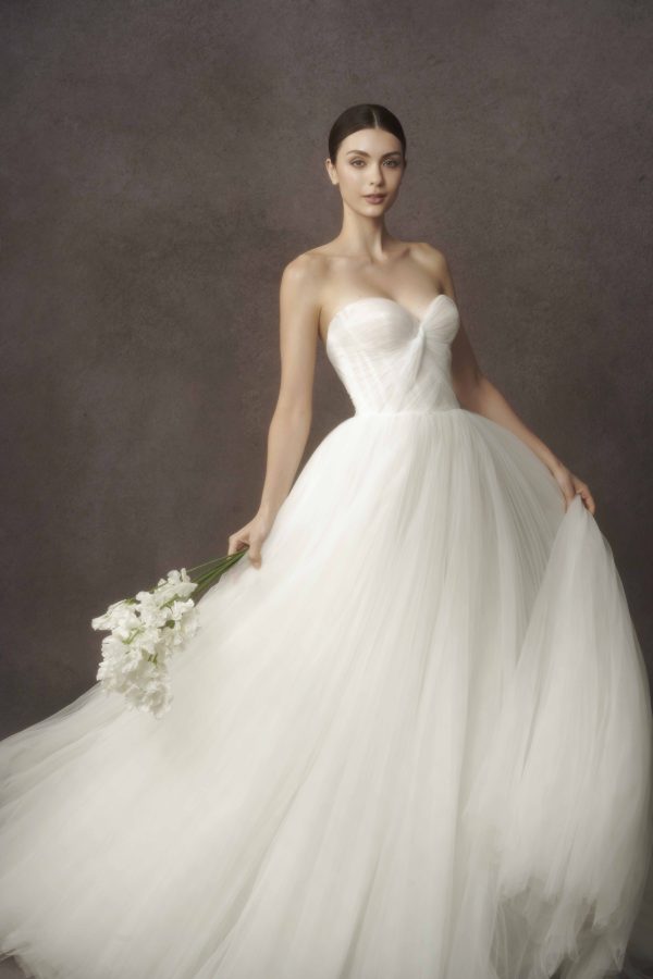 Strapless Woven Tulle Ball Gown by Nicole + Felicia - Image 3