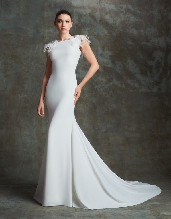 Sexy Modern Cap Sleeve Mermaid Gown by Alberto Palatchi - Image 1